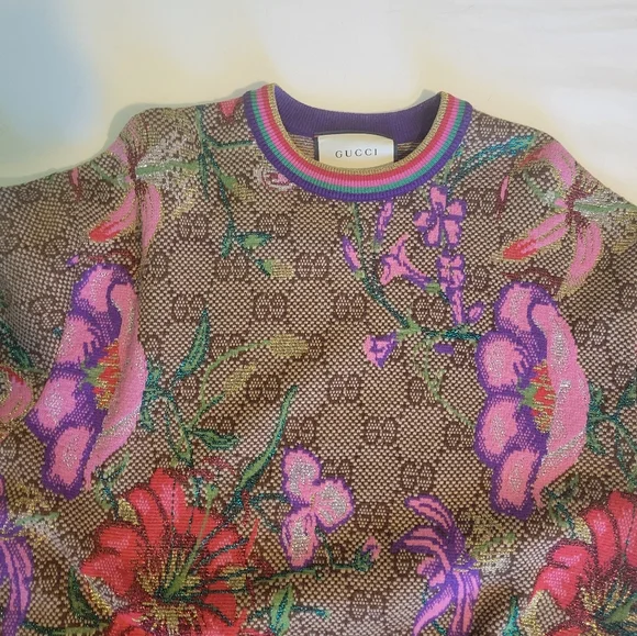 Gucci Logo, Floral Print Sweater - Picture 2 of 6